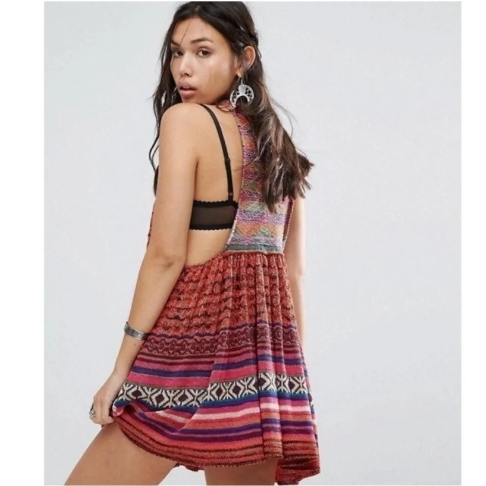 Free People Boho Rare Hearts Sweater Dress Crochet Swimsuit Coverup Top or Dress